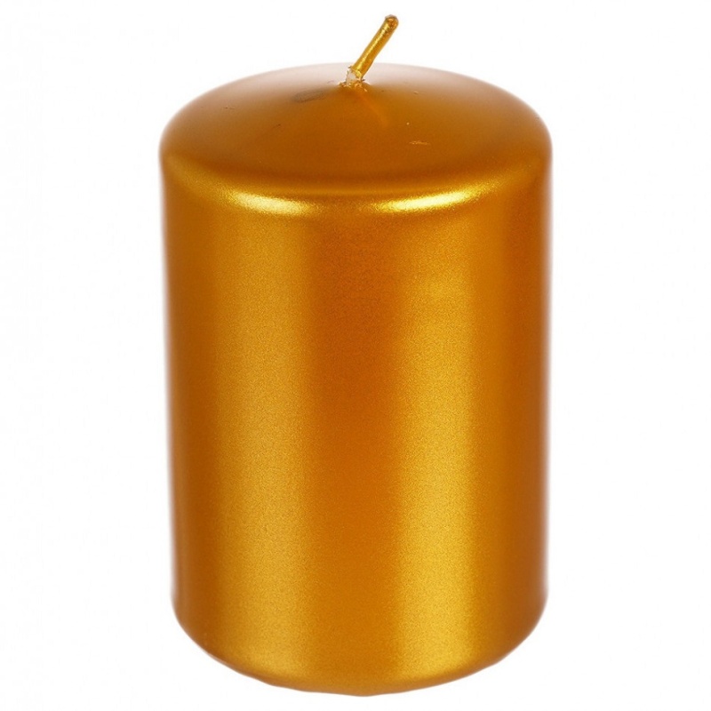 Свеча классическая 9 x 6 см Adpal металлик золотой свеча из вощины 6х6х12 5 см мокрый асфальт металлик