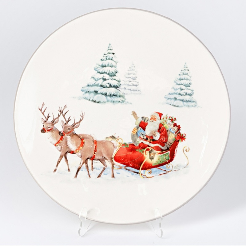 Тарелка керамическая "Рождество" 24 см Excellent Houseware CKH-AZD101620 - фото 1