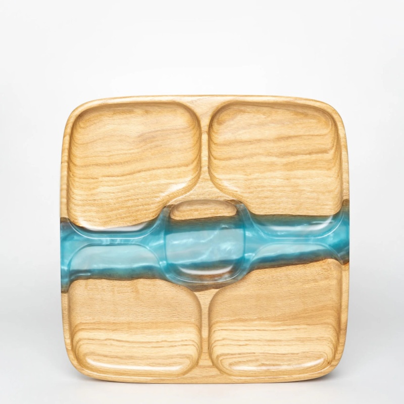 Менажница 30 см Мастерская Клименко Квадро бирюза