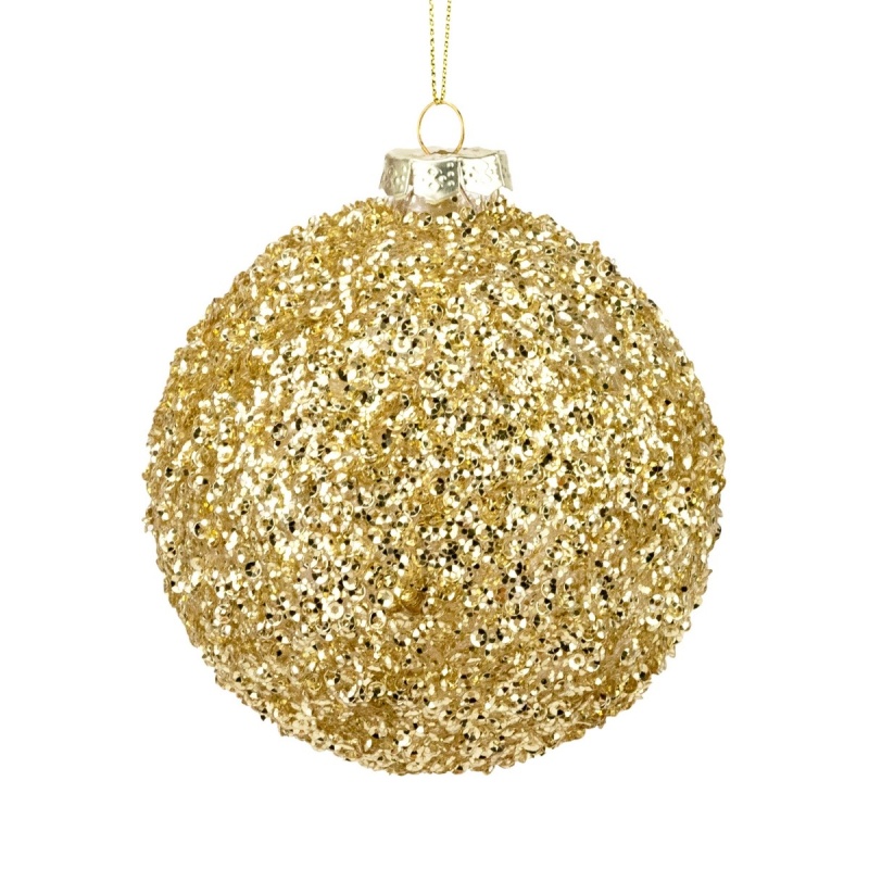 Украшение подвесное Шар 8 см Азалия золотой
