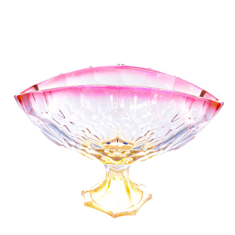 

Фруктовница на ножке 40 см Bohemia Gold Honey R-G розовый