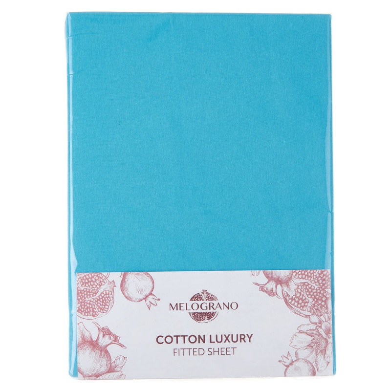 Простыня натяжная трикотажная 140 х 200 х 25 см Melograno бирюзовый 299₽