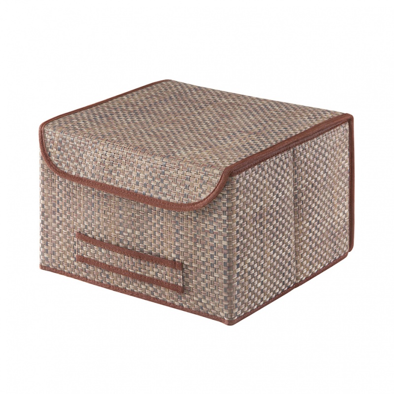 Коробка для хранения с крышкой 35 х 30 см Casy Home коричневый коробка подарочная жесть 17х8 см зима y4 7548