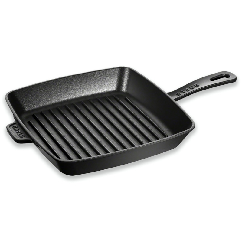 Чугунная сковорода-гриль квадратная 26 см Staub чёрный сковорода круглая 24 см с деревянной ручкой staub чёрный