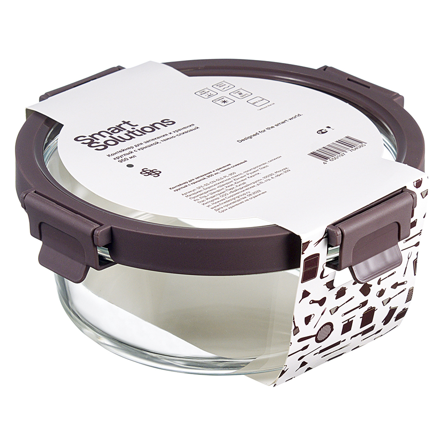 Контейнер для запекания и хранения круглый с крышкой, 950 мл, темно-сливовый Smart Solutions DMH-SFE-SS-CN-GLS-PL-950 - фото 2