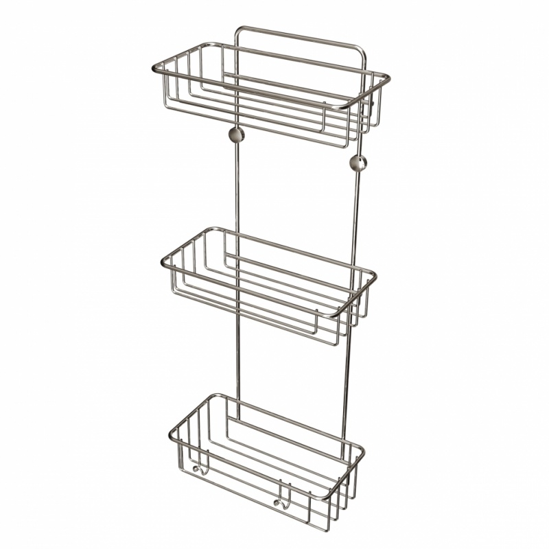 Полка в ванную прямая 3 яруса Tekno-tel матовый Tekno-tel CKH-ES096SSM - фото 1