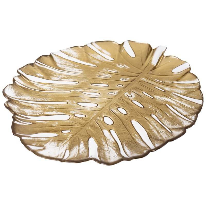 Блюдо 32,5 см Akcam Monstera Leaf золотой блюдо pyrex irresistible 412u000 2019 39х27см