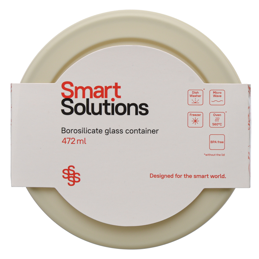 Контейнер стеклянный 472 мл Smart Solutions светло-бежевый Smart Solutions CKH-JV472RD - фото 4