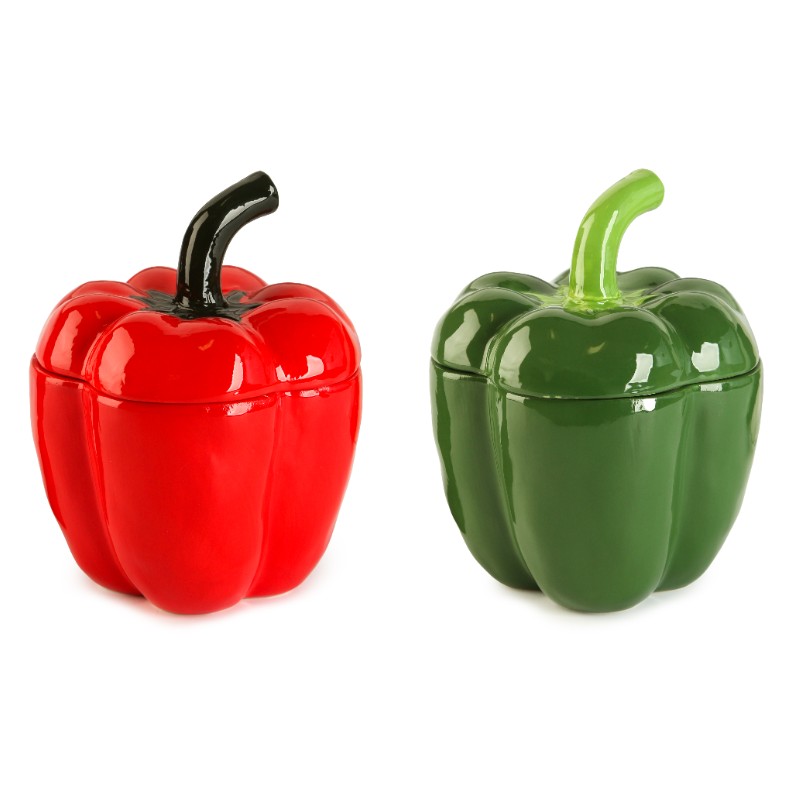 Набор форм для запекания с крышкой Перцы 730 мл 2 шт Rich Harvest зелёный, красный