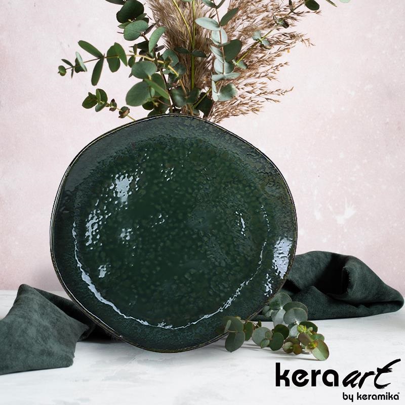 Тарелка 21 см "Акварель" зеленая Keramika CKH-A19024-21