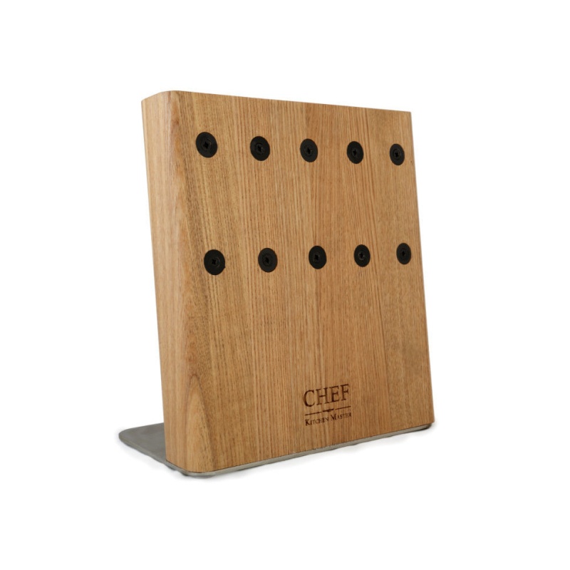Подставка с магнитными держателями для 5-ти ножей Chef натуральный ясень