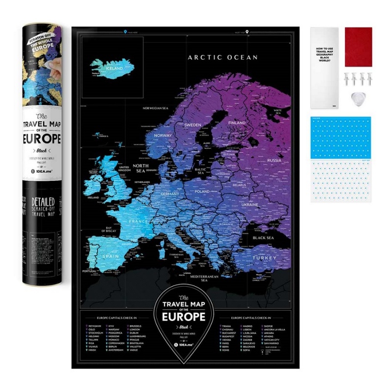 

Карта Travel Map Black Europe