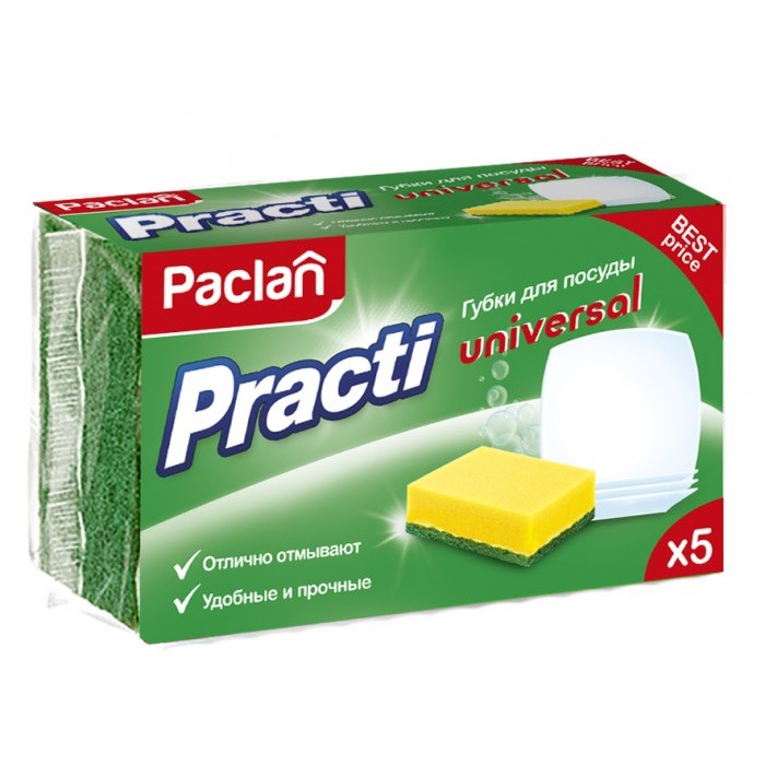Губки для посуды Paclan Practi Universal 5 шт Paclan DMH-409133