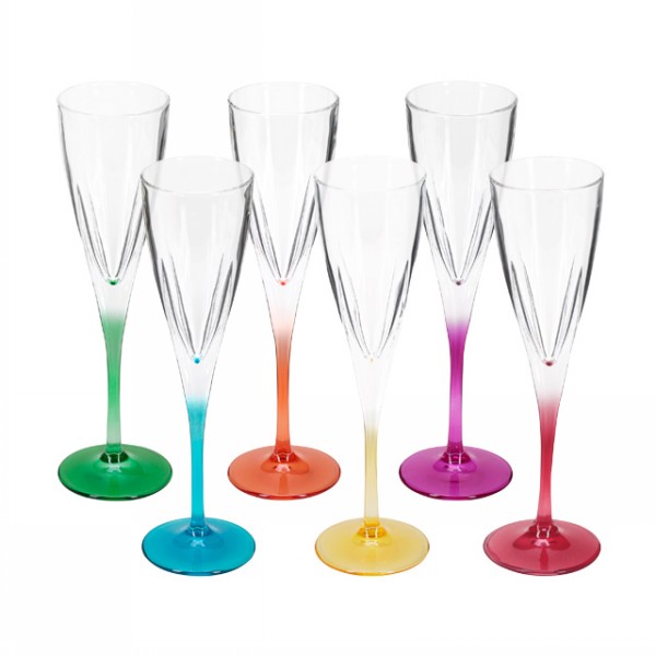 Набор бокалов для шампанского 6 штук FUSION COLOR