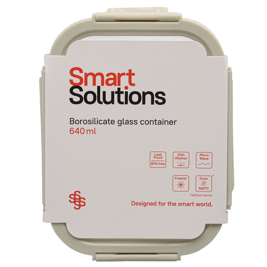 Контейнер стеклянный 640 мл Smart Solutions светло-бежевый Smart Solutions CKH-ID640RC_7534C - фото 6