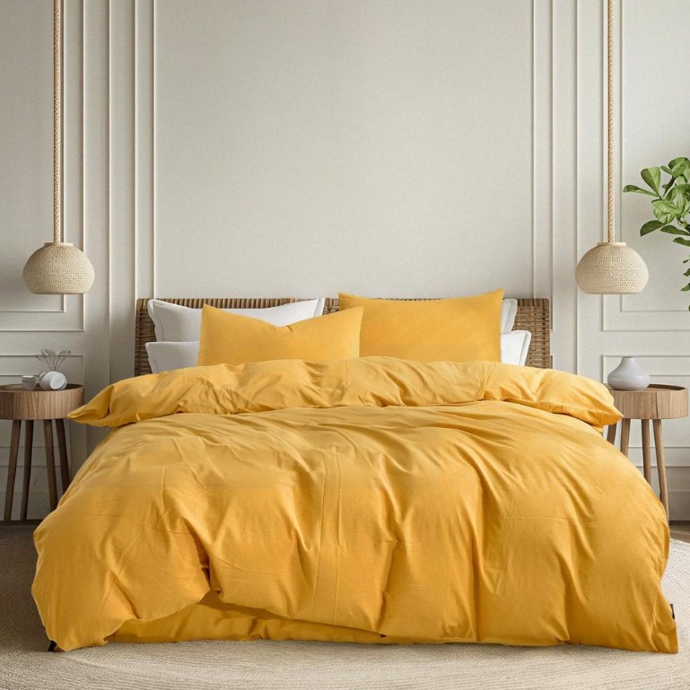 Комплект постельного белья евро The Eleventh Kingdom Paloma варёный хлопок охра 18490₽