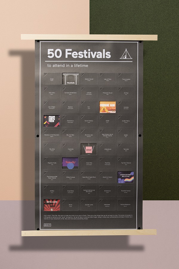 Постер «50 фестивалей, которые нужно посетить в жизни» Doiy CKH-DYPOSTFEE - фото 3