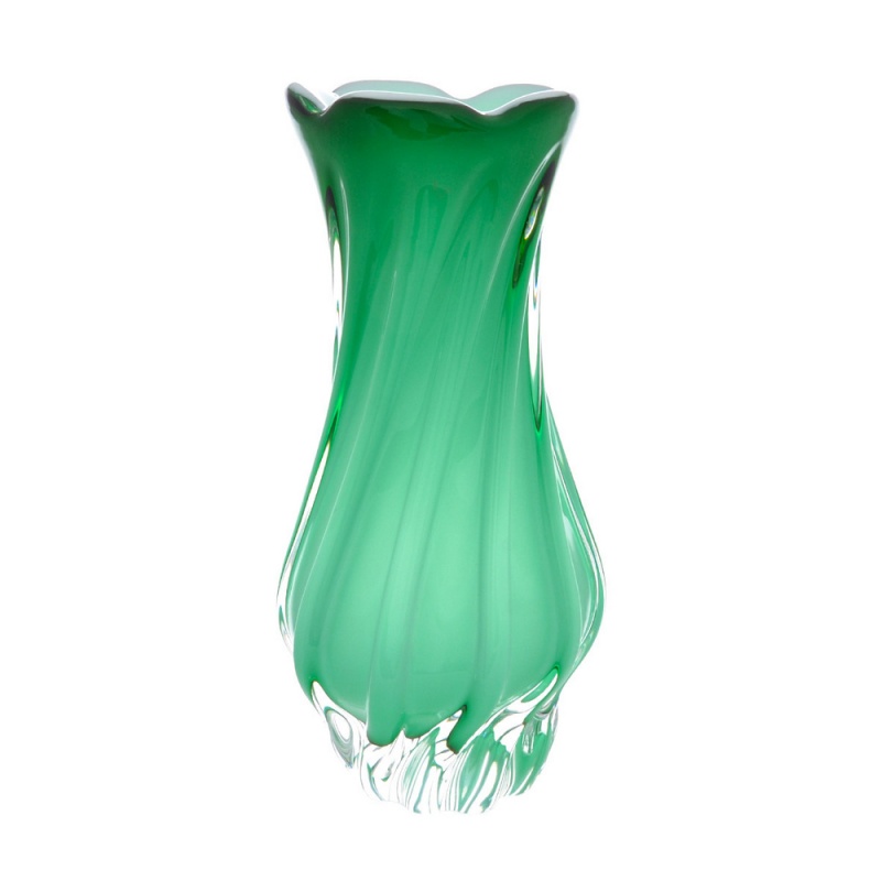Ваза для цветов 27 см Egermann Opal Zelena Zvlattni Kit ваза для ов 26 см egermann clear green special