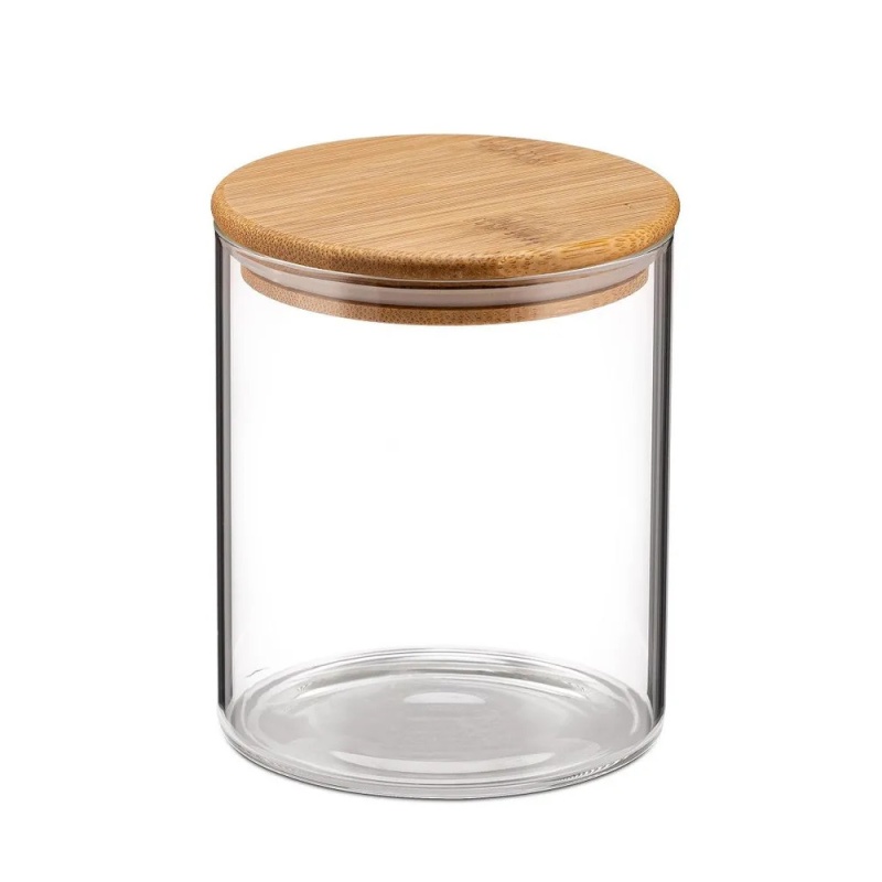 Банка для сыпучих продуктов  с бамбуковой крышкой 500 мл Teco