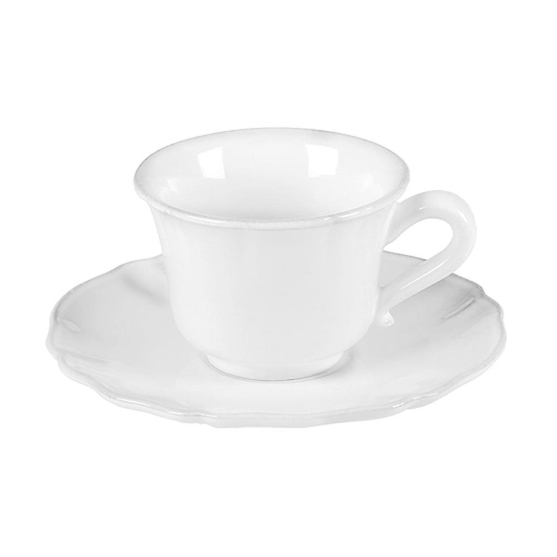 Пара чайная 220 мл Costa Nova Alentejo белый чашка фарфоровая чайная coral 250 мл белый