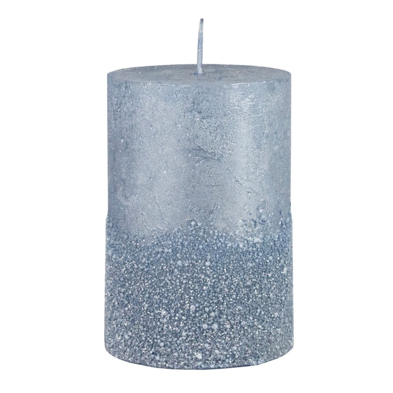 Свеча столбик с глиттером 10 x 7 см Азалия голубая 380₽