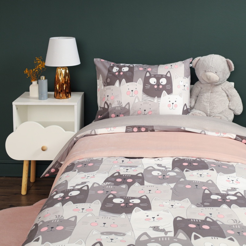 Комплект постельного белья детский Sibaria Home Котята серый