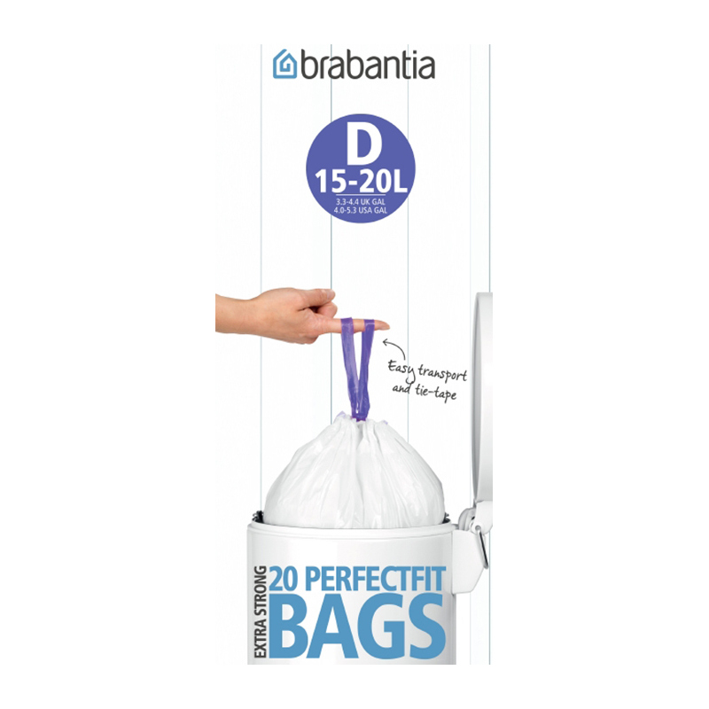 Пакеты для мусора 15-20 л Brabantia PerfectFit D 20 шт пакеты для мусора 15 20 л brabantia perfectfit d 20 шт
