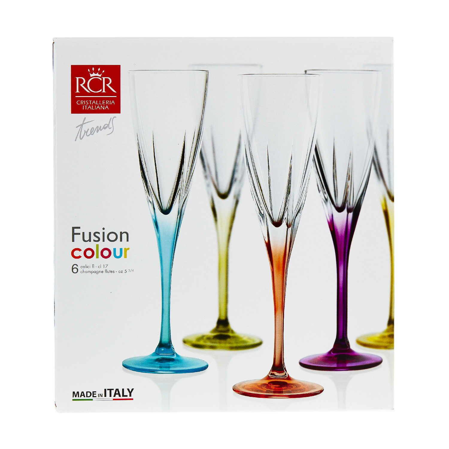 Набор бокалов для шампанского 6 шт. 170 мл RCR "Fusion Colours" RCR CKH-26017020006 - фото 4