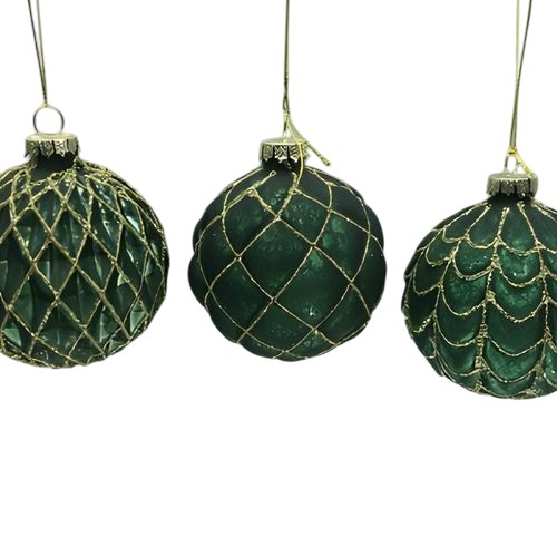 Украшение подвесное шар стеклянный 8 см DecoLine зелёный в ассортименте