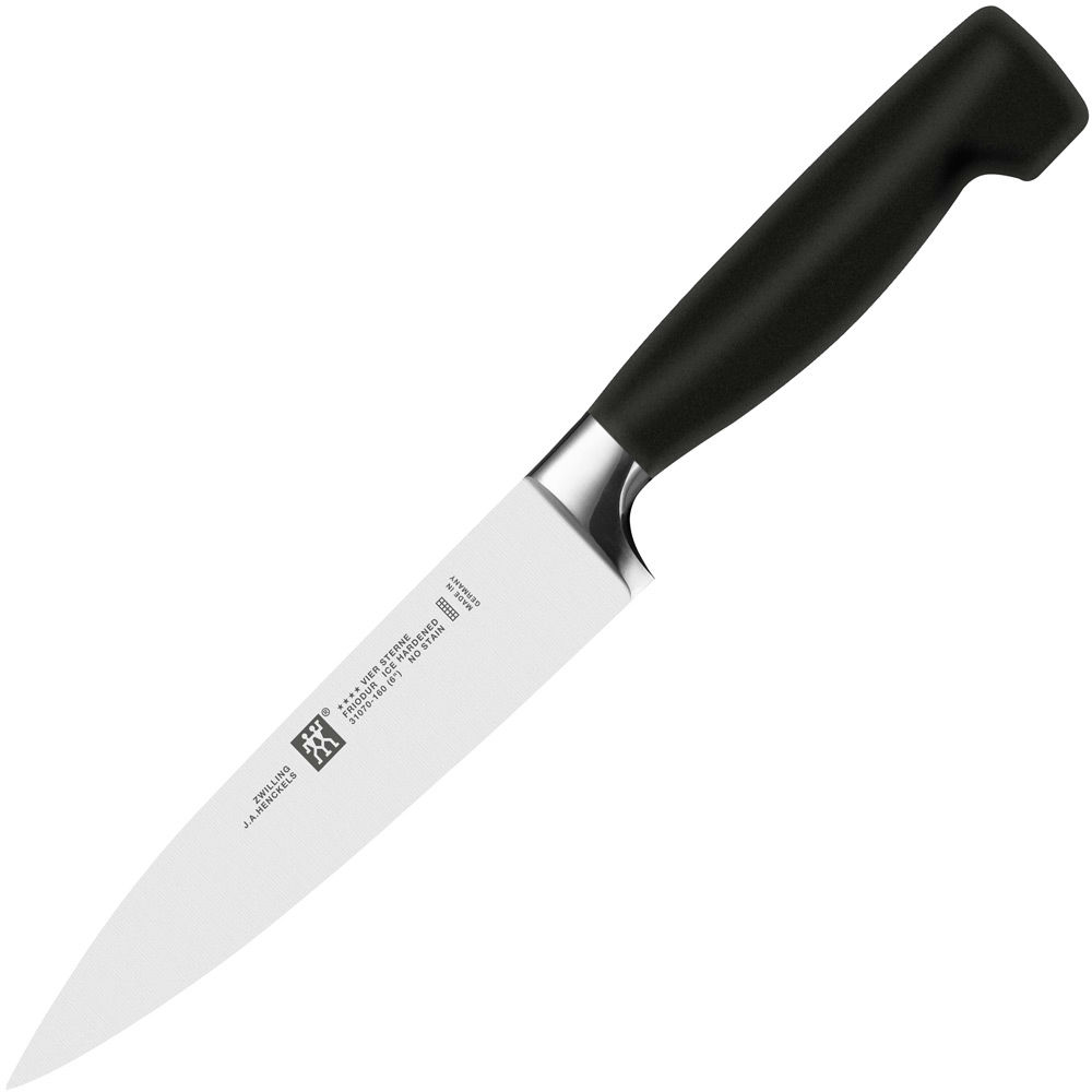 Нож для нарезки 16 см Zwilling Four Star чёрный нож для нарезки 20 см zwilling four star