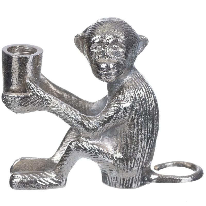 Подсвечник в форме обезьяны серебристый Excellent Houseware CKH-A98001160 - фото 1