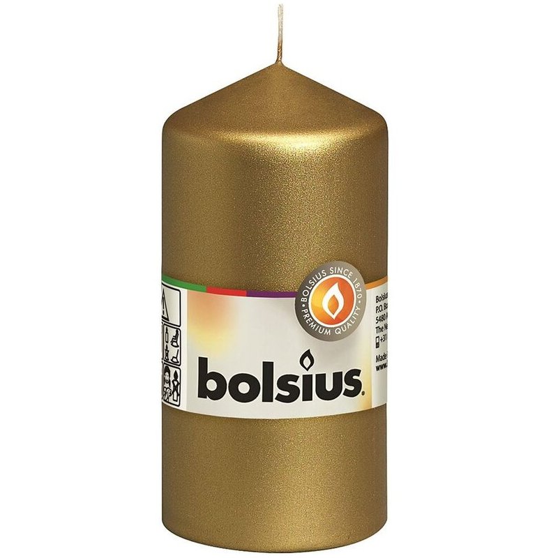 Свеча-столбик 5,8 х 12 см Bolsius золотой свеча столбик ароматическая 5 8 х 12 см bolsius магнолия