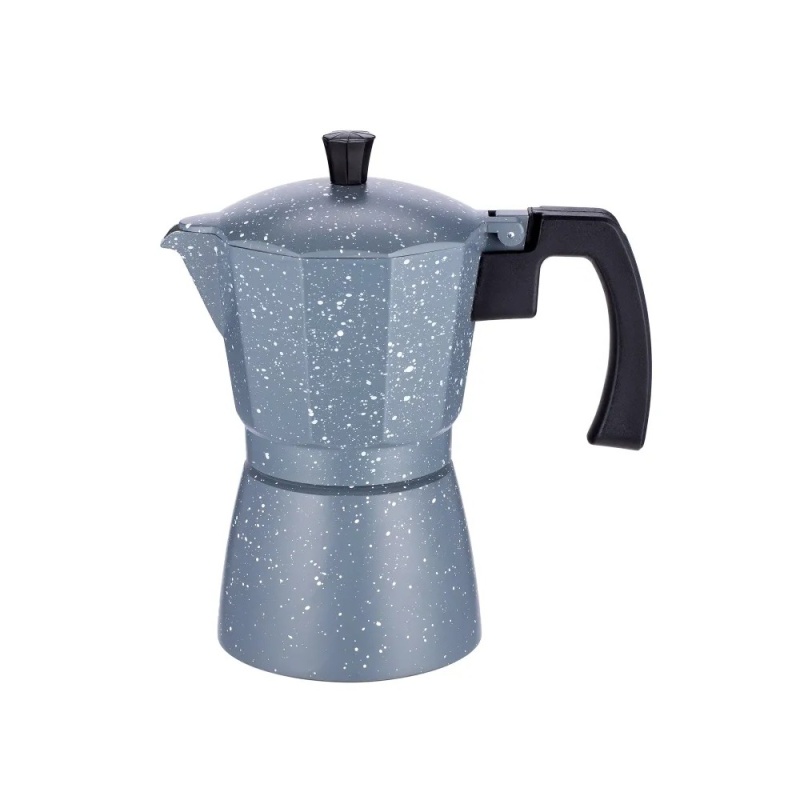 Кофеварка гейзерная алюминиевая 300 мл Teco мраморный