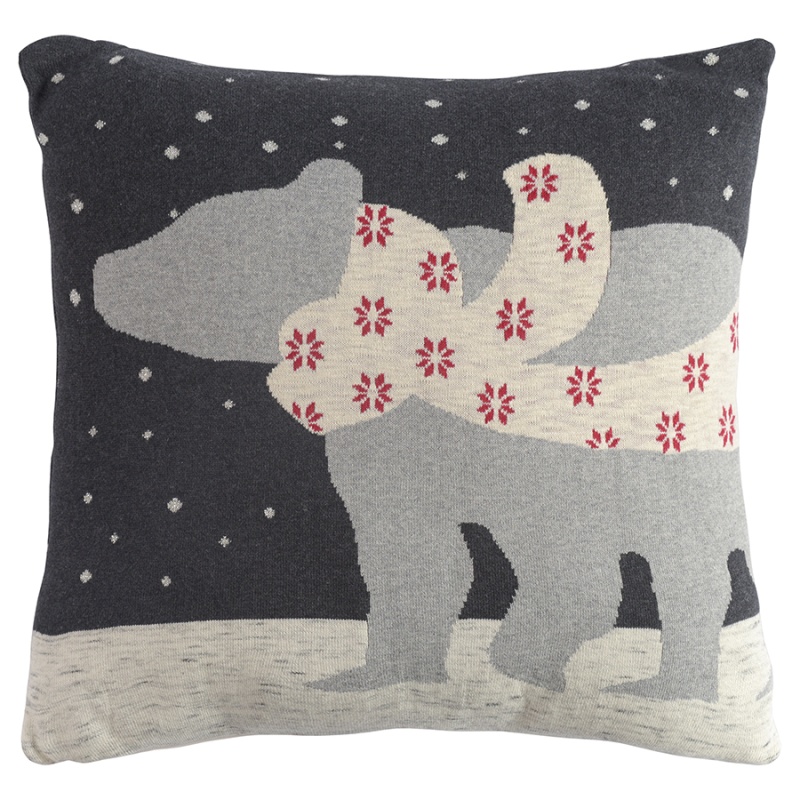 Подушка вязаная с новогодним рисунком polar bear из коллекции new year essential, 45х45 см Tkano CKH-TK22-CU0005