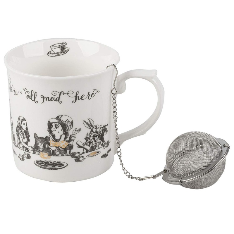 Чашка 300 мл с ситечком Kitchen Craft Алиса в Стране чудес в стране священных воспоминаний