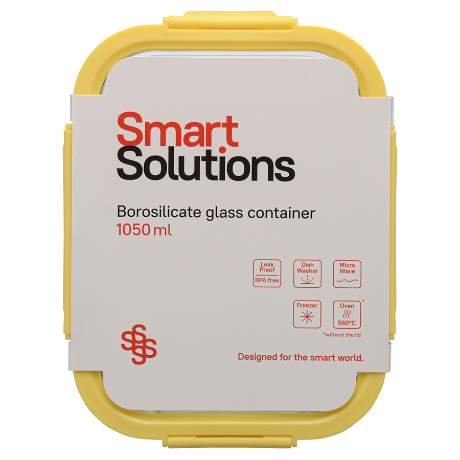 Контейнер стеклянный 1,05 л Smart Solutions жёлтый Smart Solutions CKH-ID1050RC_127C - фото 6