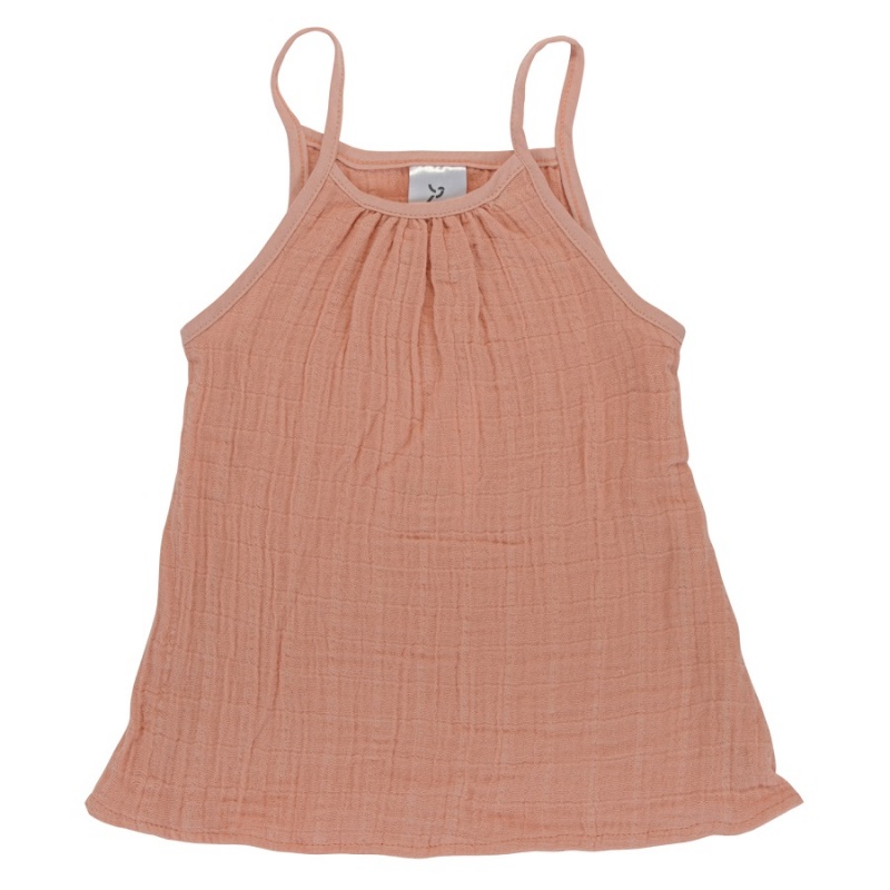 

Топ из хлопкового муслина 18-24 M Tkano Essential пыльная роза