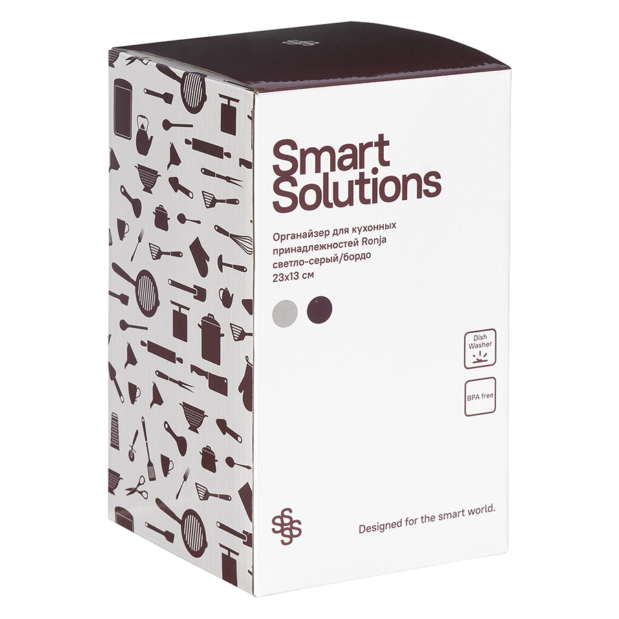 Органайзер для кухонных принадлежностей ronja, 23х13 см, светло-серый/темно-сливовый Smart Solutions DMH-SS-OKU-SSABS-GRBL - фото 6