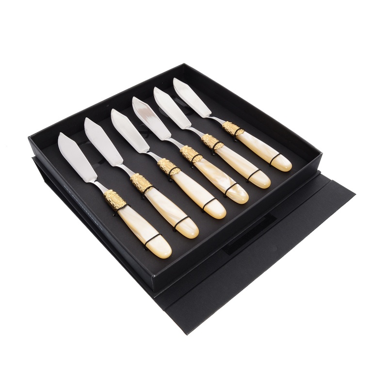 Набор столовых ножей для рыбы Domus Victoria gold 6 шт