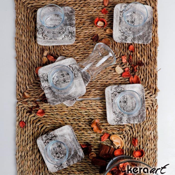 Набор чайных пар 12 предметов "Армуд мрамор" Keramika CKH-18394KV - фото 1