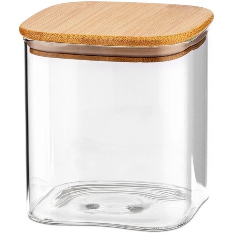 Банка для сыпучих продуктов с бамбуковой крышкой 500 мл Teco