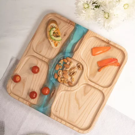 Менажница "Квадро" 35 см, бирюза