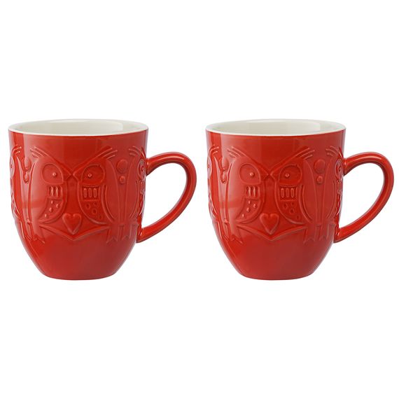 Набор кружек 2шт 500мл Birds of Paradise красный