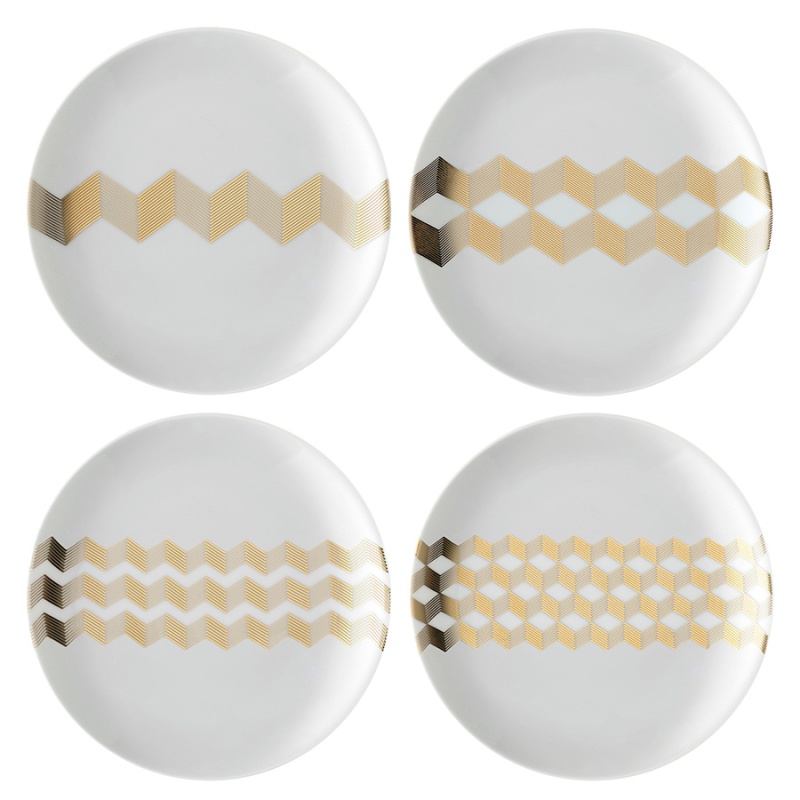 

Набор блюдец 4 шт. 16 см Signature Chevron золото
