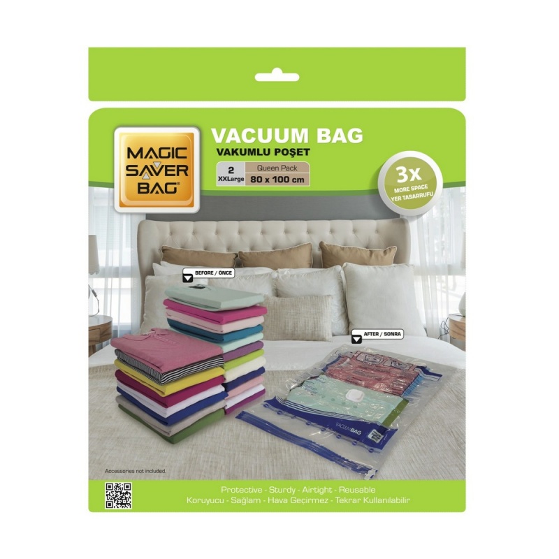 Набор вакуумных пакетов 80 x 100 см Magic Saver Bag XXLarge 2 шт насос для вакуумных пакетов pvb1