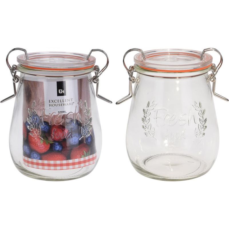 

Банка для продуктов с крышкой с клипсами 500 мл