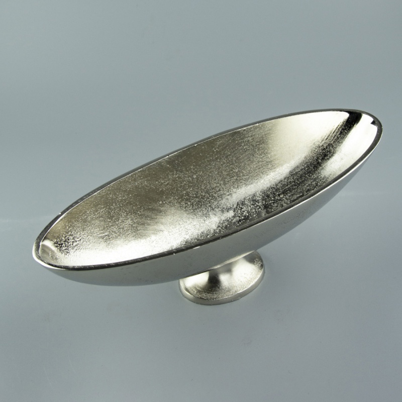 Блюдо на ножке 28 х 10 x 10 см Азалия серебряное