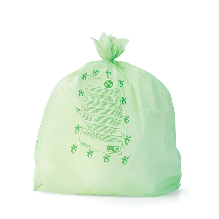 Мешки для мусора 10 шт. Brabantia PerfectFit биоразлагаемые C 10-12л мешки для мусора биоразлагаемые 30 л с ручками пнд 11 мкм 50×66 см 20 шт зелёный