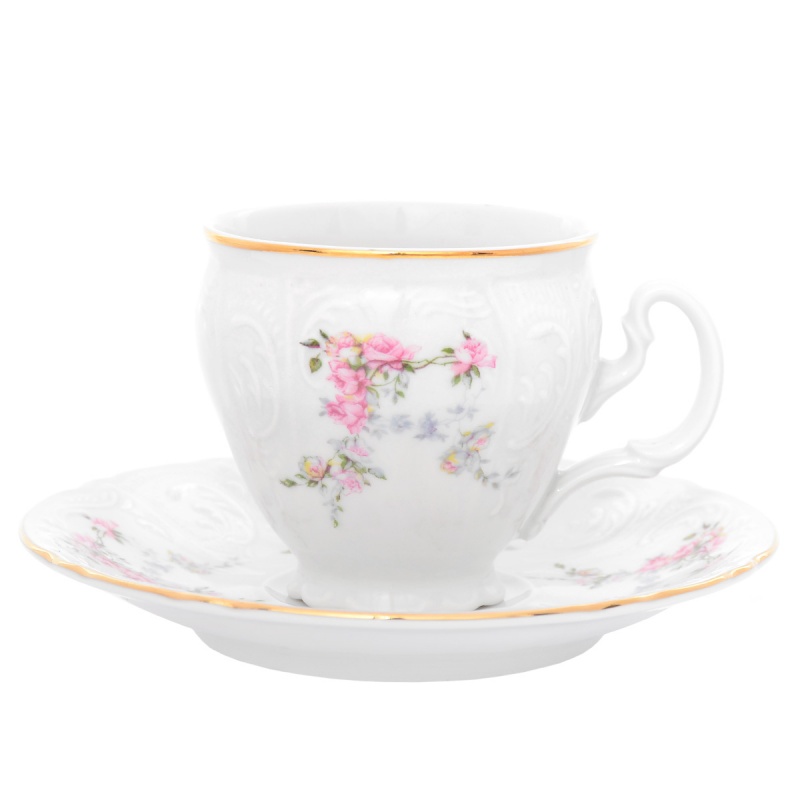 

Набор кофейных пар 170 мл Bernadotte Дикая роза золото 12 предметов