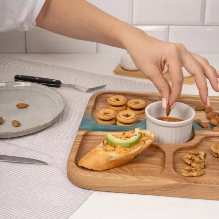 Менажница "Квадро" 35 см, бирюза